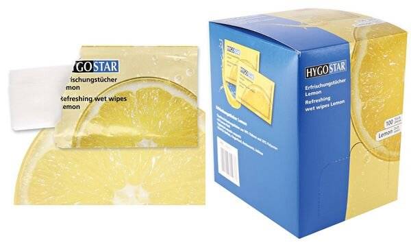 HYGOSTAR Erfrischungstuch Lemon, 100er Karton (6495903)-0