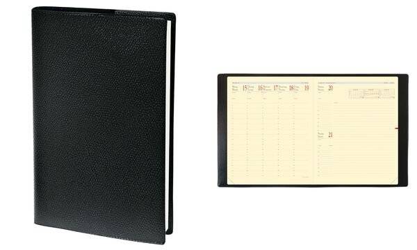 Buchkalender Pre Prestige Note 21x27cm Soho ebenholz 2027-2