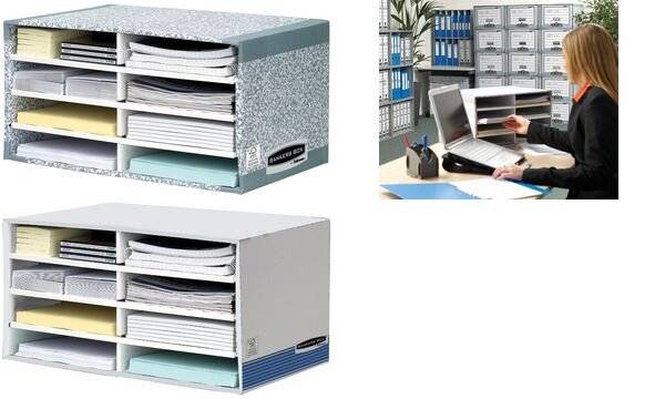 Schreibtischmanager A4 8 Fächer BxHxT 49x26x31cm grau-1