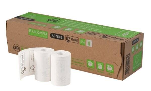 EXACOMPTA - Thermorolle 1-lagig - B57xø40 Mm - Rückseitig Bedruckt - 55g - Weiss - Neu - 55 g/m² - Weiß - 4 cm - Papier-2