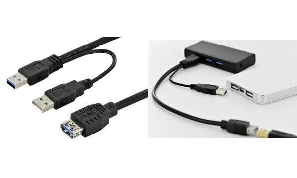 Digitus USB-Kabel USB 3.2 Gen1 USB-A Stecker, USB-A Buchse 0.30 m Schwarz Rund, doppelt geschirmt DB-300140-003-S-5