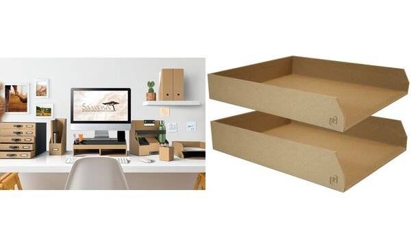 Oxford Briefablagen-Set "Savana", DIN A4+, aus Karton, natur (5402327)