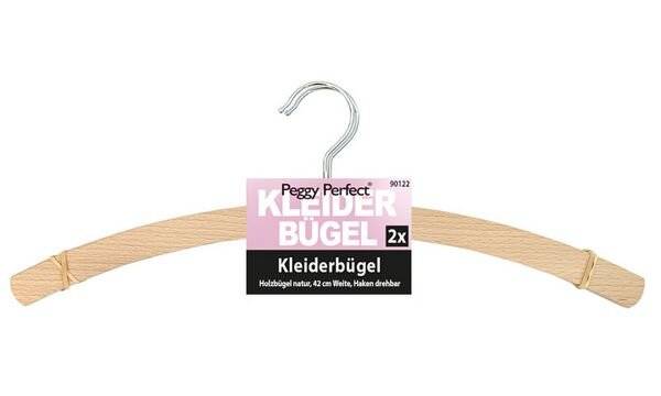 Peggy Perfect Holz-Kleiderbügel ohne Steg, natur, 2er Pack (6422399)