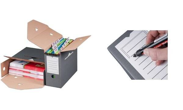 Archivbox für Hängeregistraturen 125x335x275mm anthrazit/weiß-2
