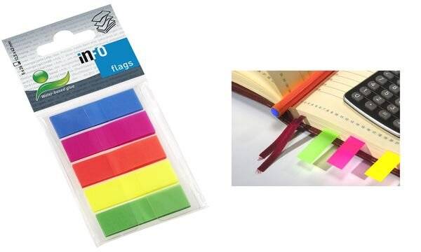 inFO notes Haftstreifen flags, 12,5 x 43 mm, Kunststoffkarte (80000120)