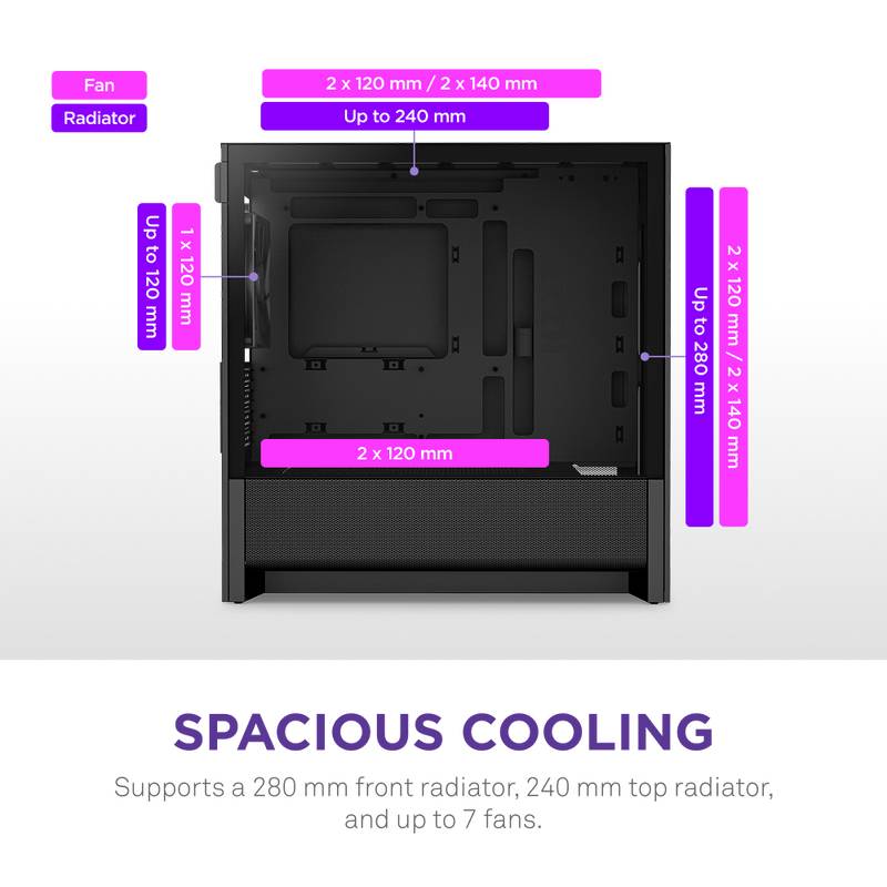 NZXT - H3 Flow 2025 schwarz| PC-Gehäuse - Midi/Minitower - ATX-4