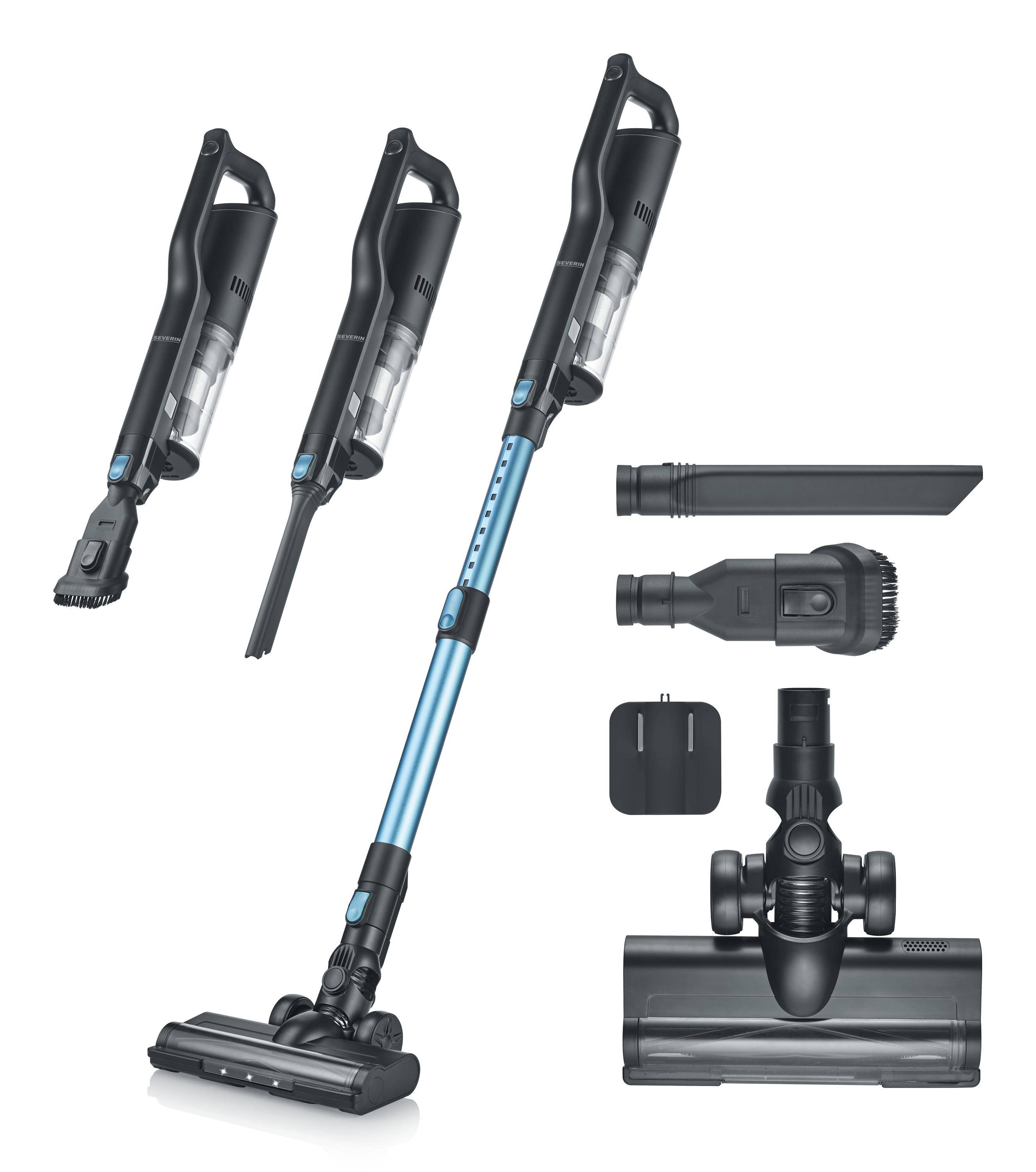 SEVERIN HV 7151, Stabstaubsauger, Beutellos, Schwarz, Blau, Silber, Rechteckig, Kunststoff, Trocken-1