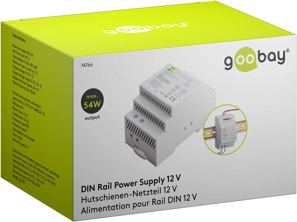 Hutschienen-Netzteil DIN-Rail DC 4.5 A - PC-/Server Netzteil - 54 W-1