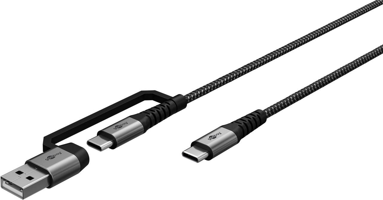 GOOBAY - USB 2.0 C/USB 2.0 C 2.0 A USB-Kabel grau schwarz 1 St.-0
