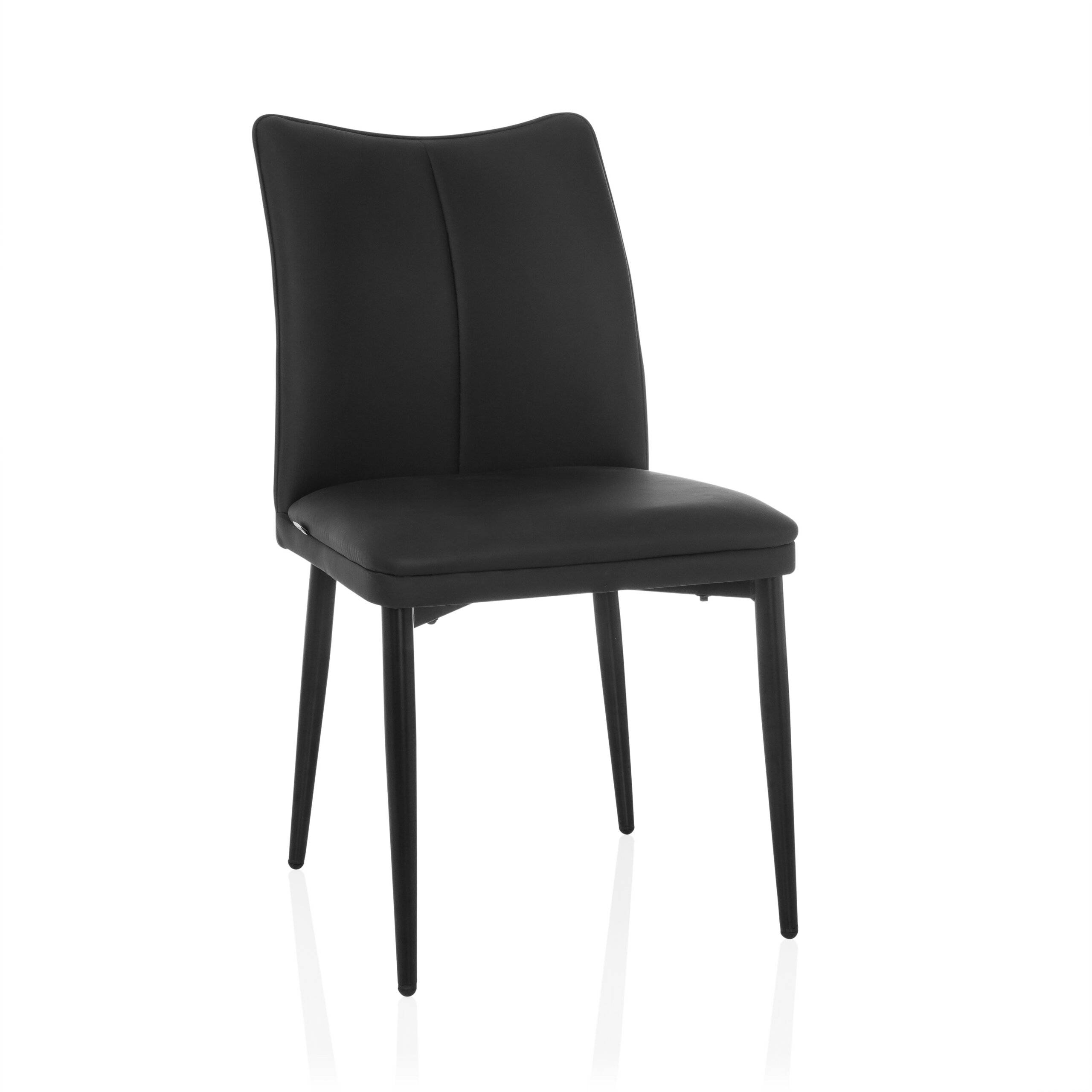 Dining Stuhl Besucherstuhl VISETO Kunstleder schwarz hjh LIVING-0