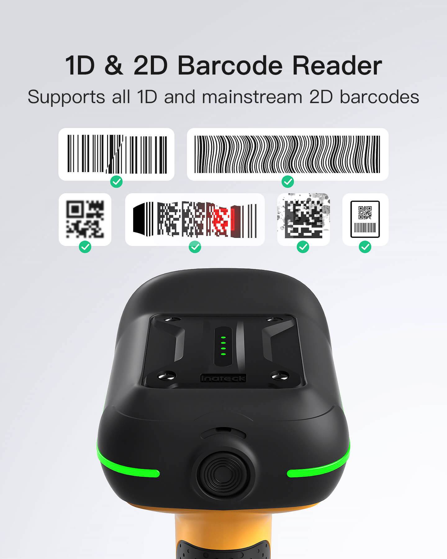 Inateck BCST-75 Barcode-Scanner Handgerät 2D-Imager 100 Scans/Sek. decodiert Bluetooth USB RF2,4 GHz-3