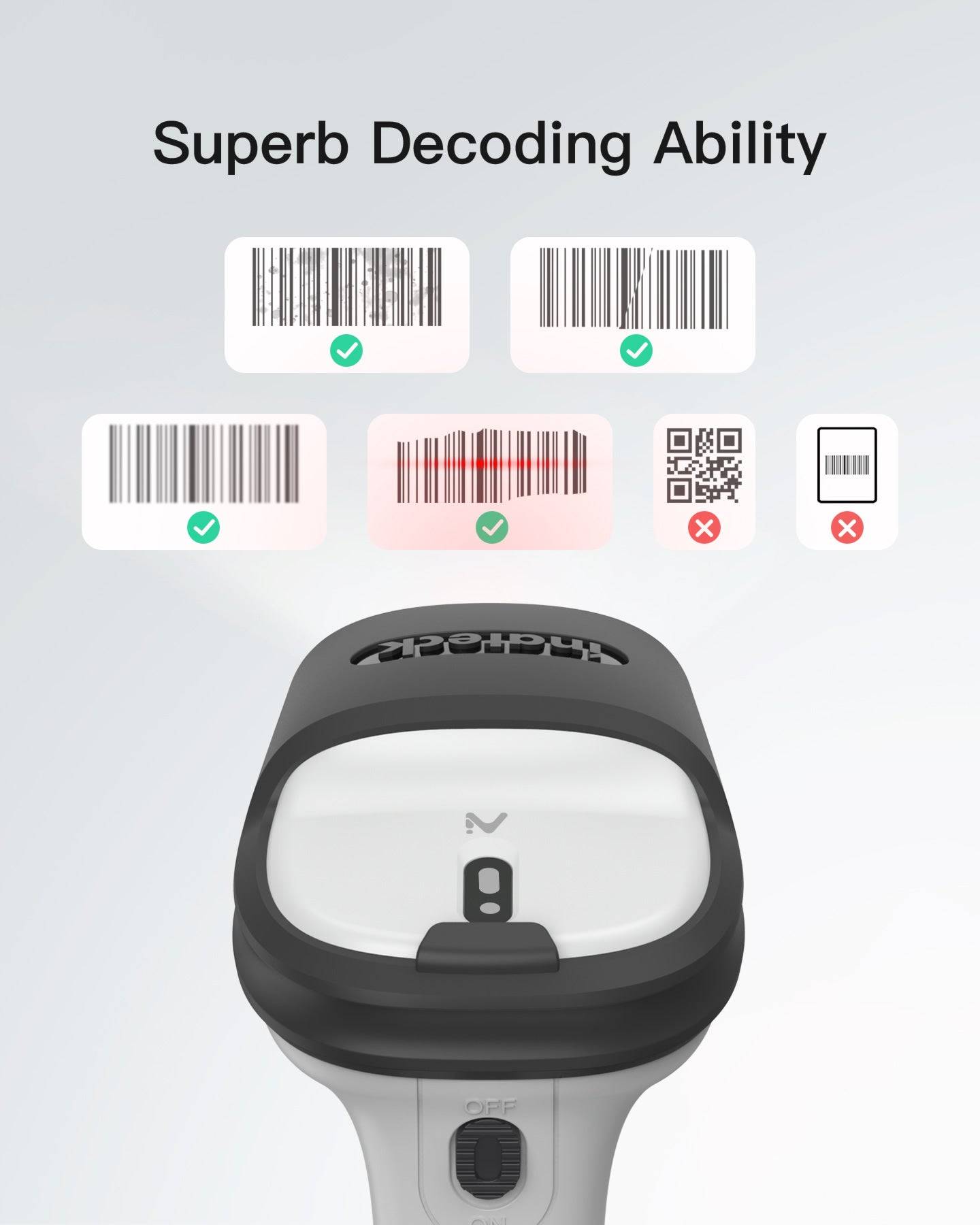 Inateck Barcodescanner 70 AI gray[BCST-70-AI_gray] - Barcode-Scanner-1