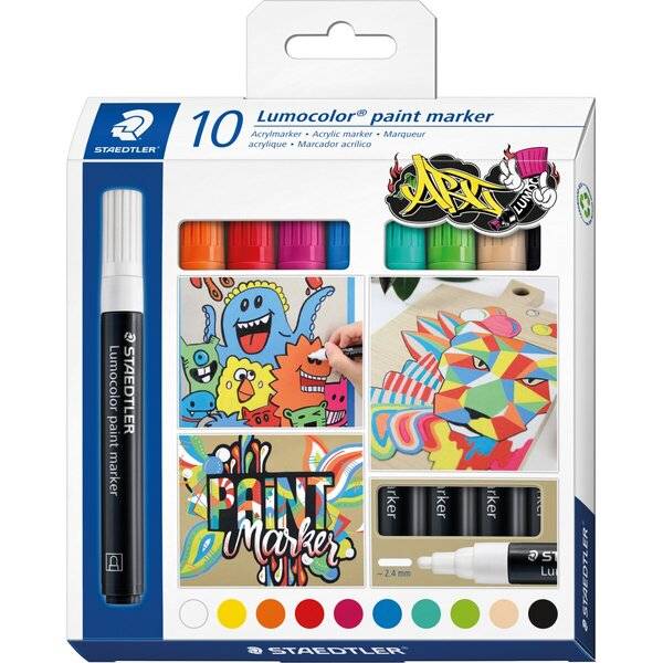 Acrylmarker Lumocolor 10 Stück-0