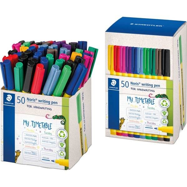Fineliner Noris wrinting pen sortiert Köcher 50 Stück-0