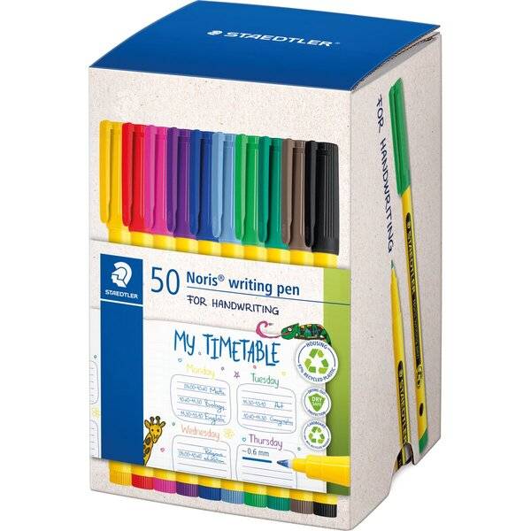 Fineliner Noris wrinting pen sortiert Köcher 50 Stück-1