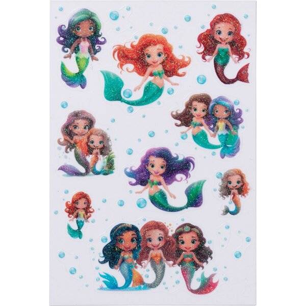 Schmucketikett MAGIC Mermaid Folie beglimmert 1 Bl 1 Pack-1