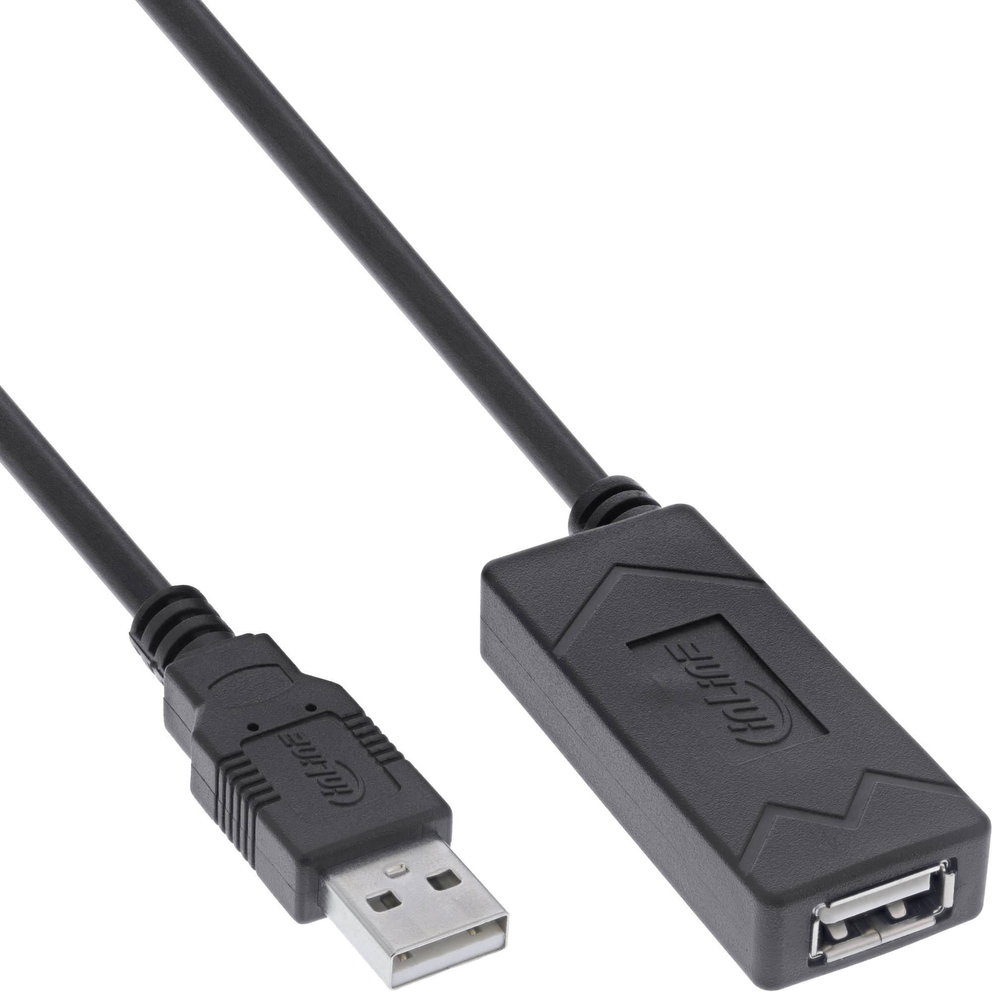 InLine® USB 2.0 Aktiv-Verlängerung, USB-A Stecker/Buchse, 5m-0