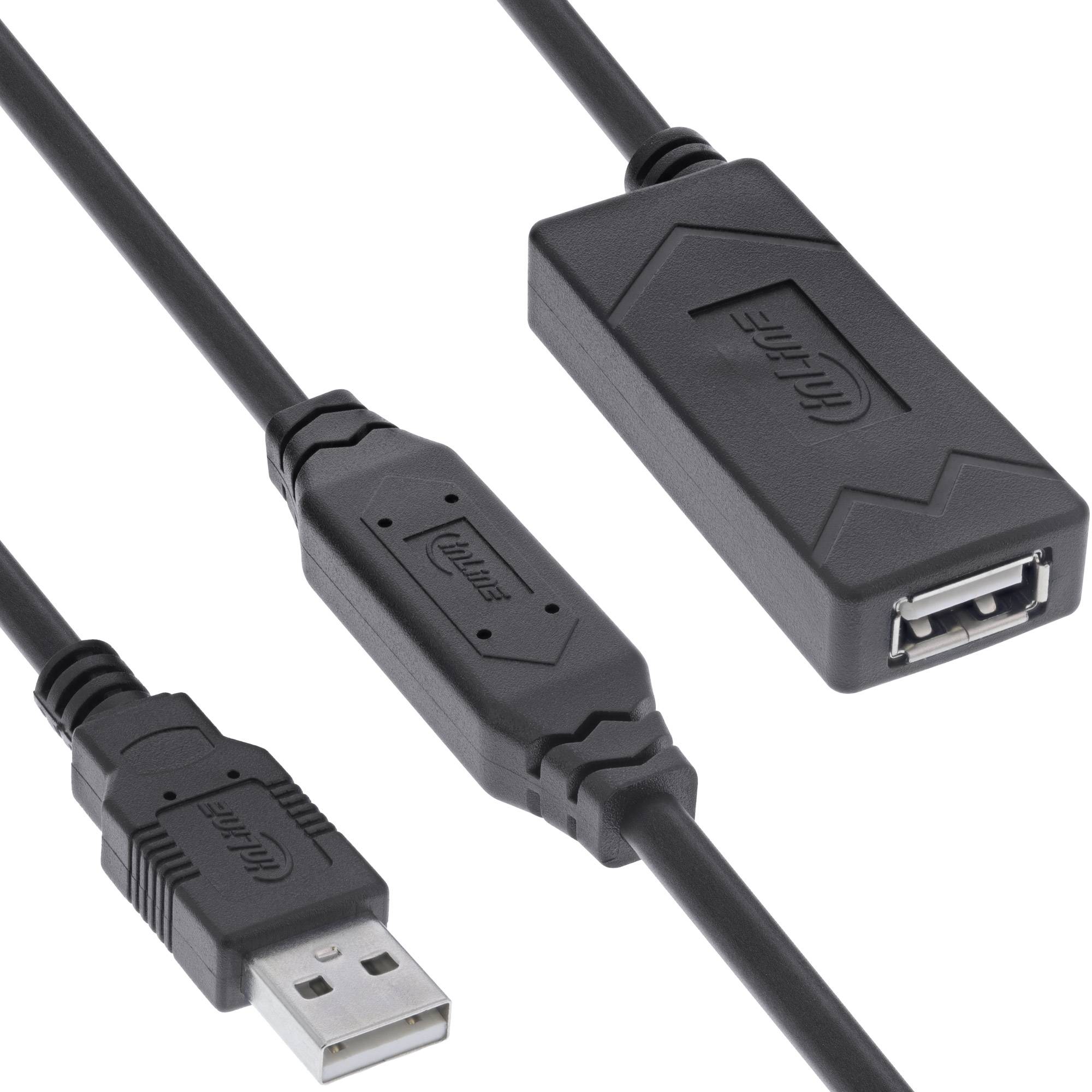 InLine® USB 2.0 Aktiv-Verlängerung, USB-A Stecker/Buchse, 15m-0