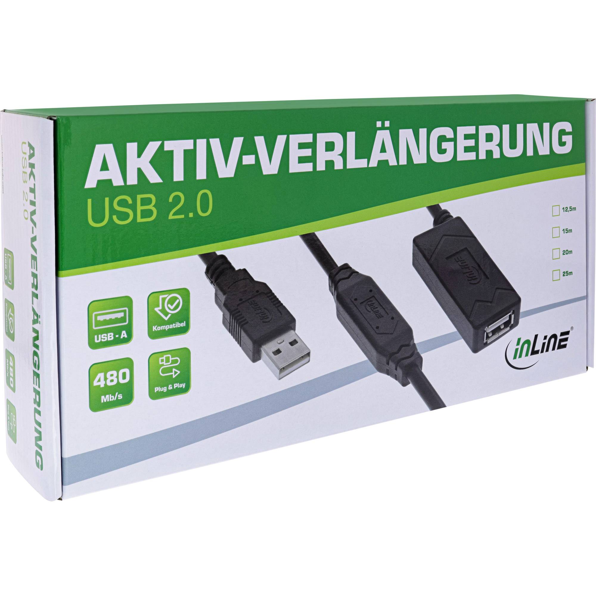 InLine® USB 2.0 Aktiv-Verlängerung, USB-A Stecker/Buchse, 15m-3