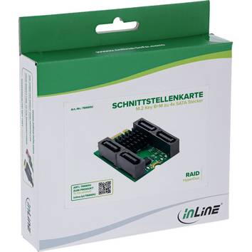 InLine Schnittstellenkarte M.2 Key B+M zu 4x SATA Stecker RAID HyperDuo