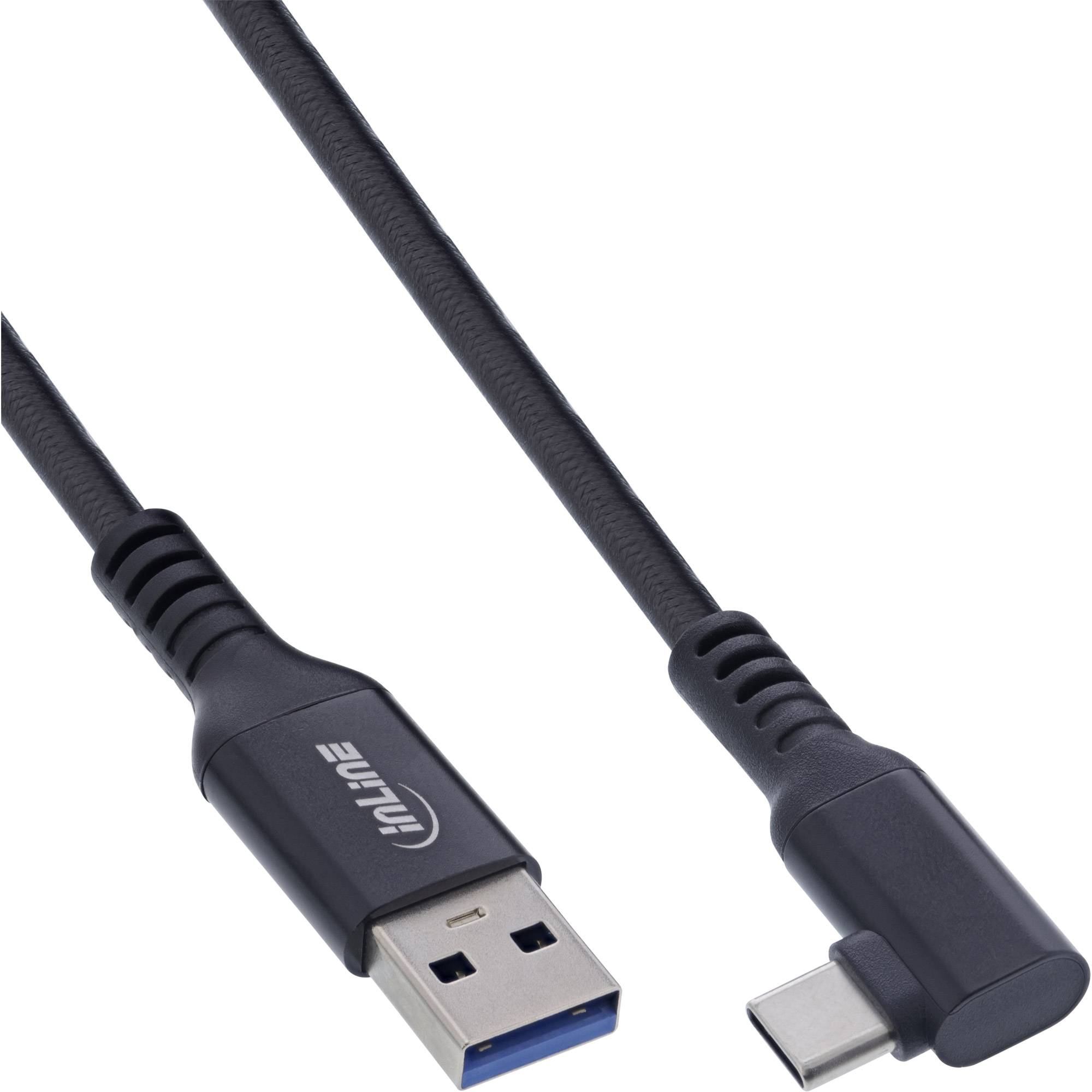 InLine® USB 3.2 Gen.1 Kabel, USB-C St gewinkelt - USB-A St für VR, schwarz, 5m-0