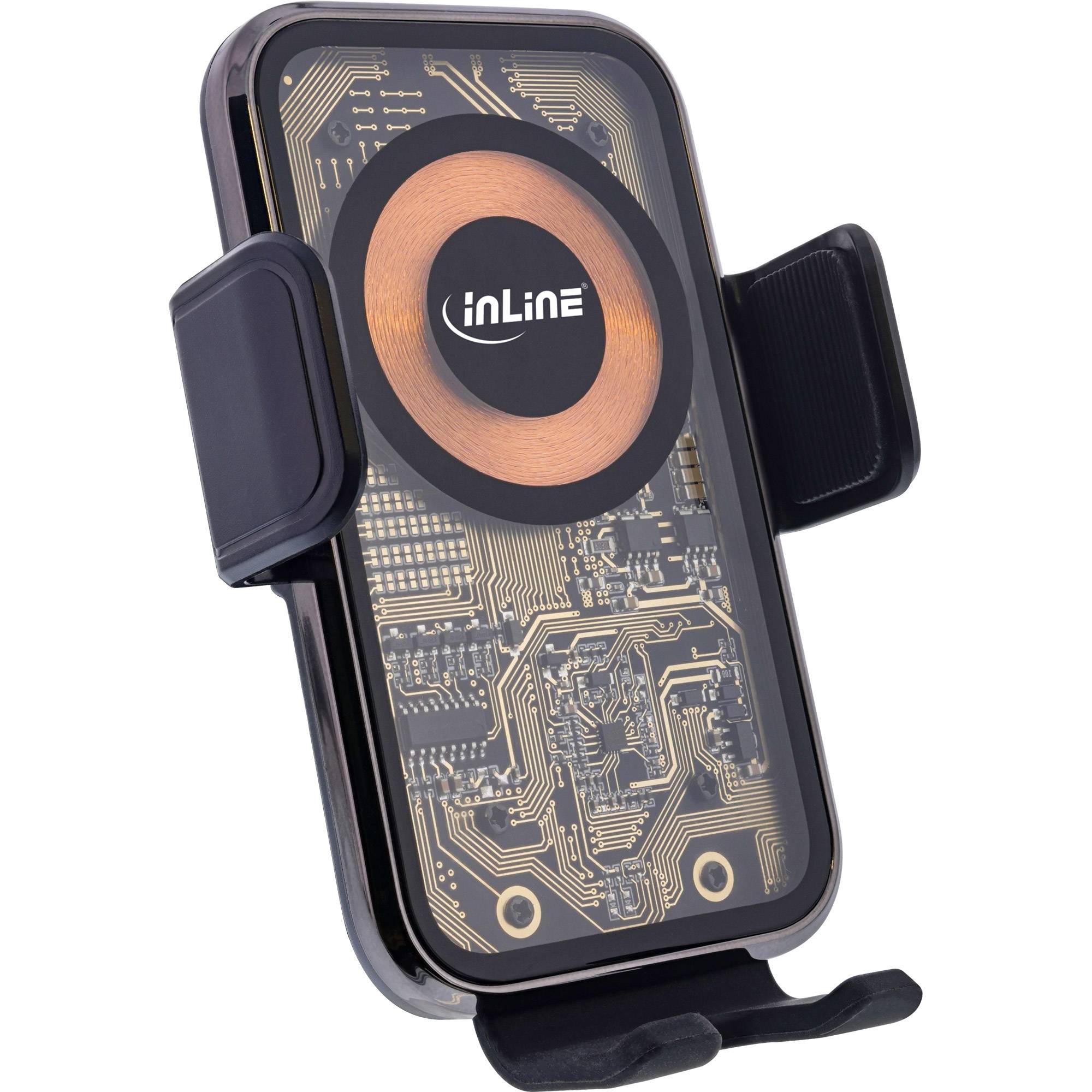 InLine® KFZ Smartphone Halterung, ONE TOUCH QI 2, universal, Wireless Charger-0