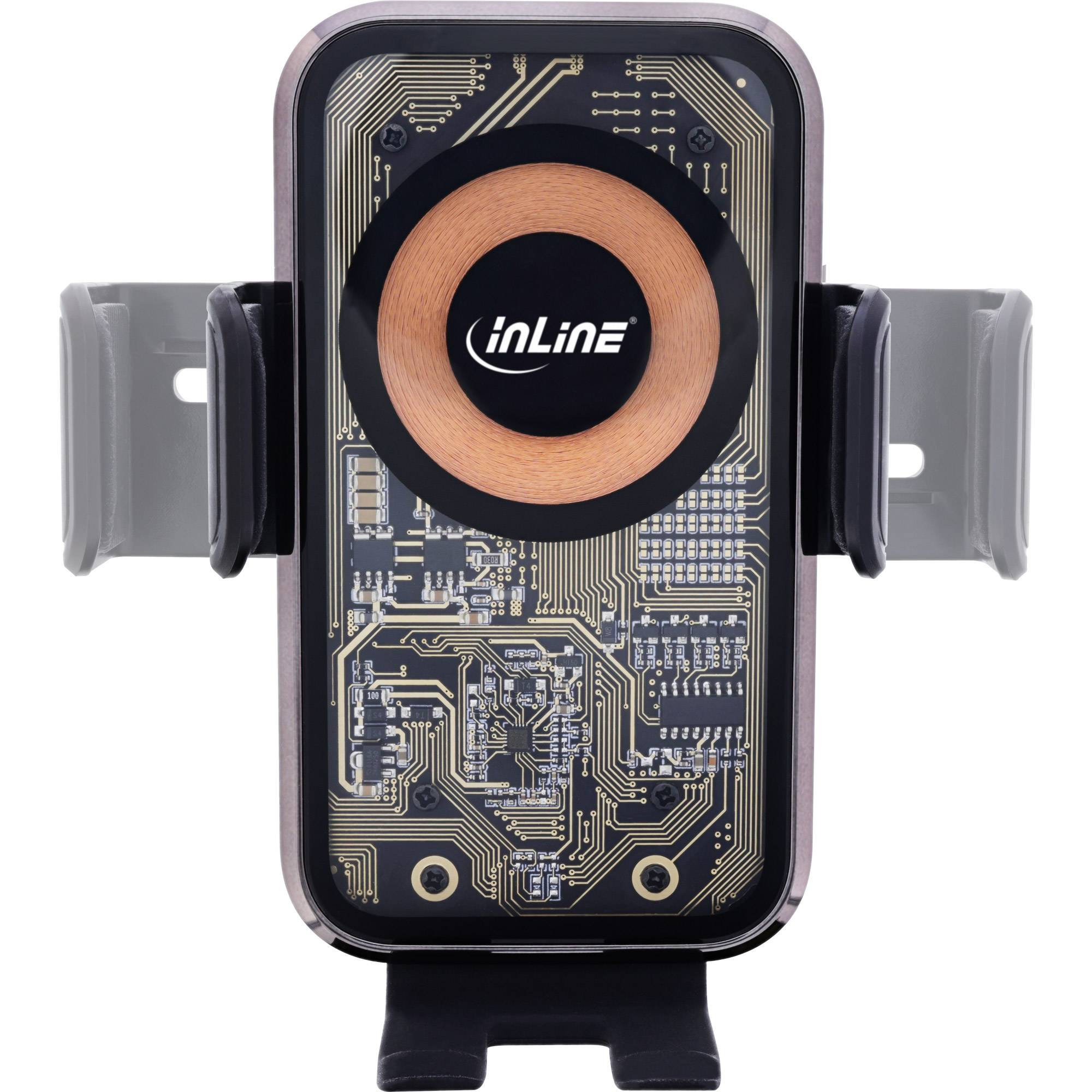 InLine® KFZ Smartphone Halterung, ONE TOUCH QI 2, universal, Wireless Charger-1