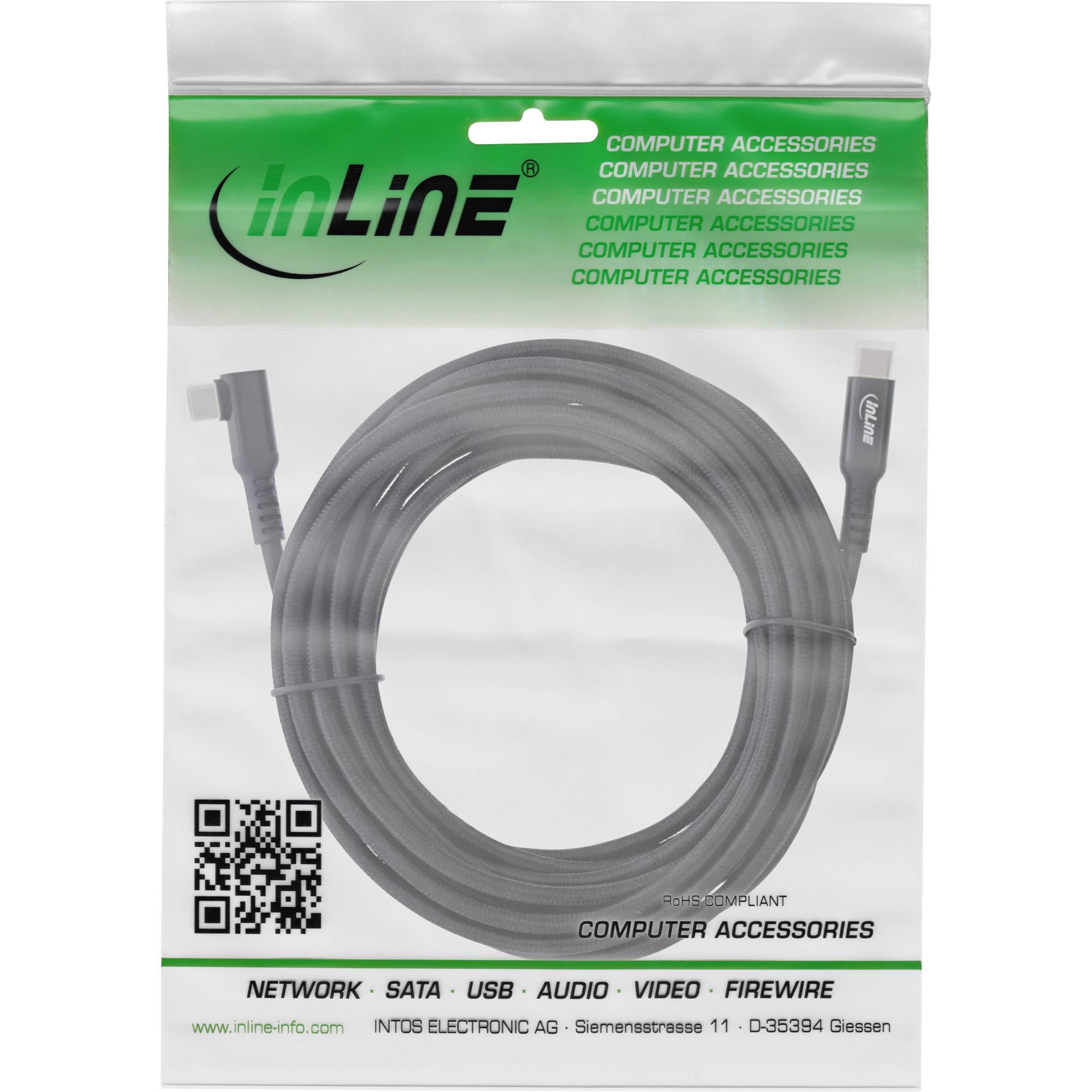 InLine® USB 3.2 Gen.1 Kabel, USB-C St/St gewinkelt für VR, schwarz, 5m-1