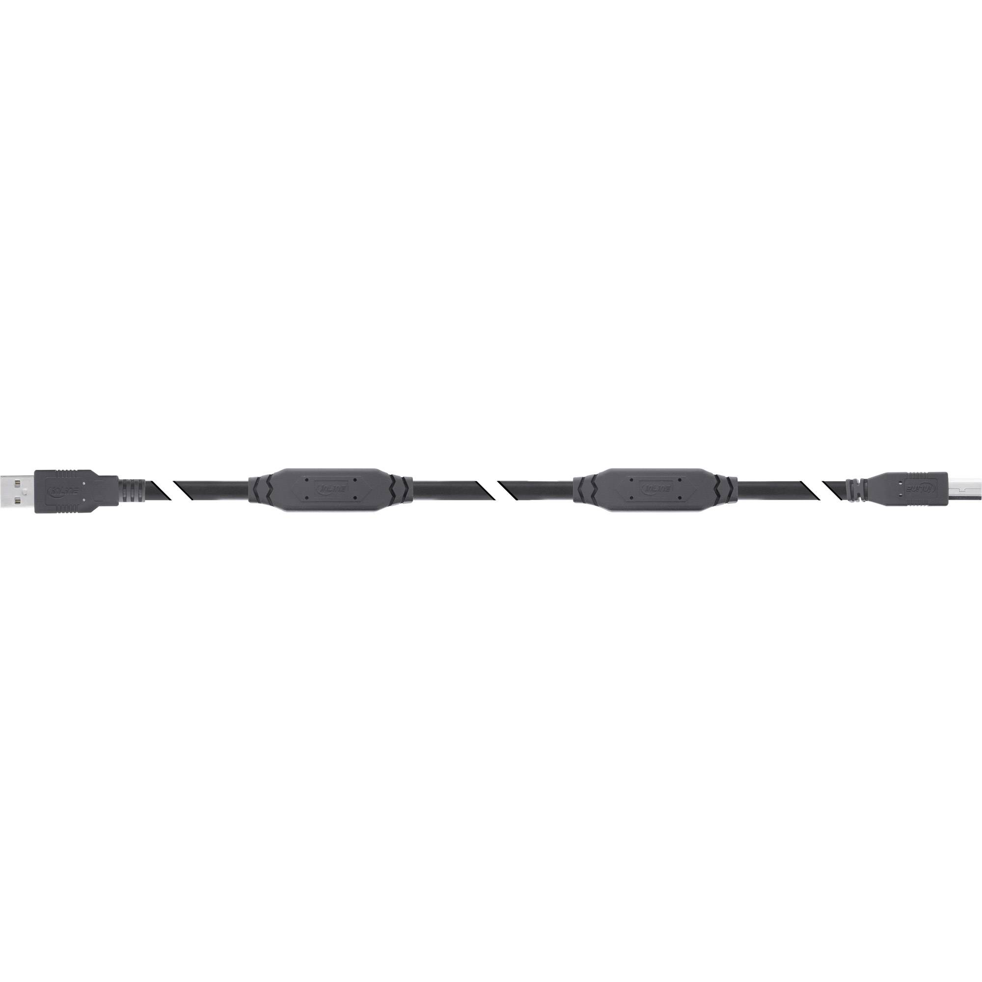 InLine® USB 2.0 Aktiv-Kabel, USB-A Stecker zu USB-B Stecker, 20m-3