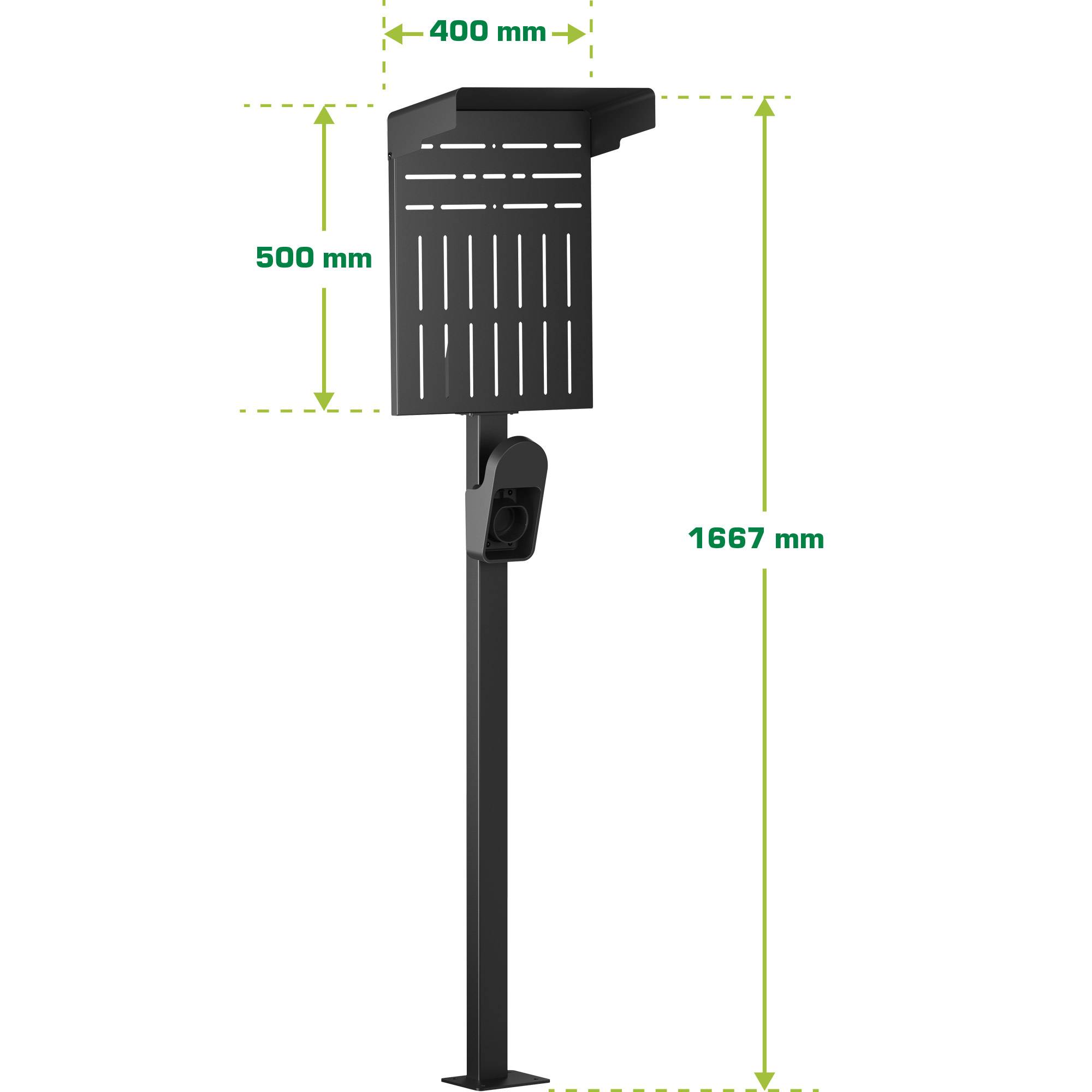 InLine® Universal Wallbox-Standfuß XL mit EV-Ladekabel Halterung, schwarz-1