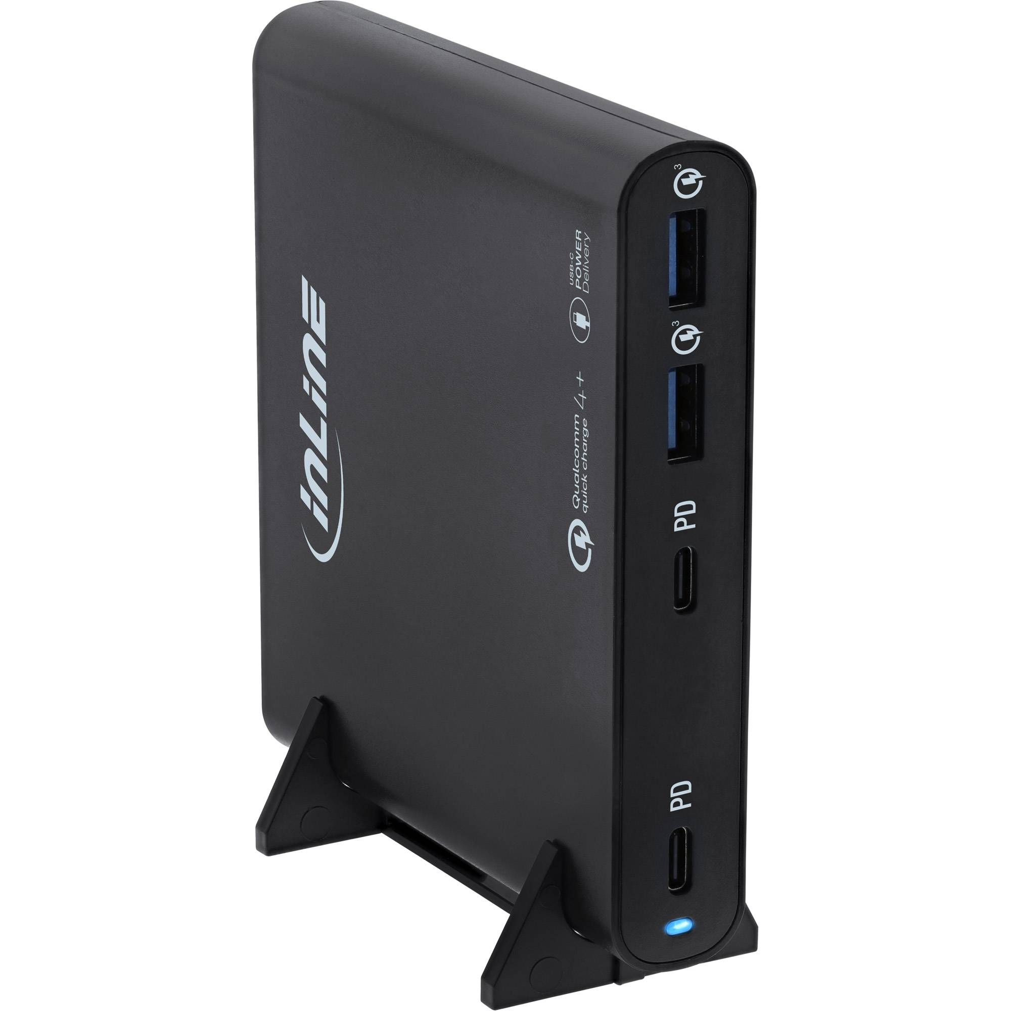 InLine® USB Netzteil, GaN Ladegerät, 4-Port, 2x USB-C + 2x USB-A, 120W, schwarz-0