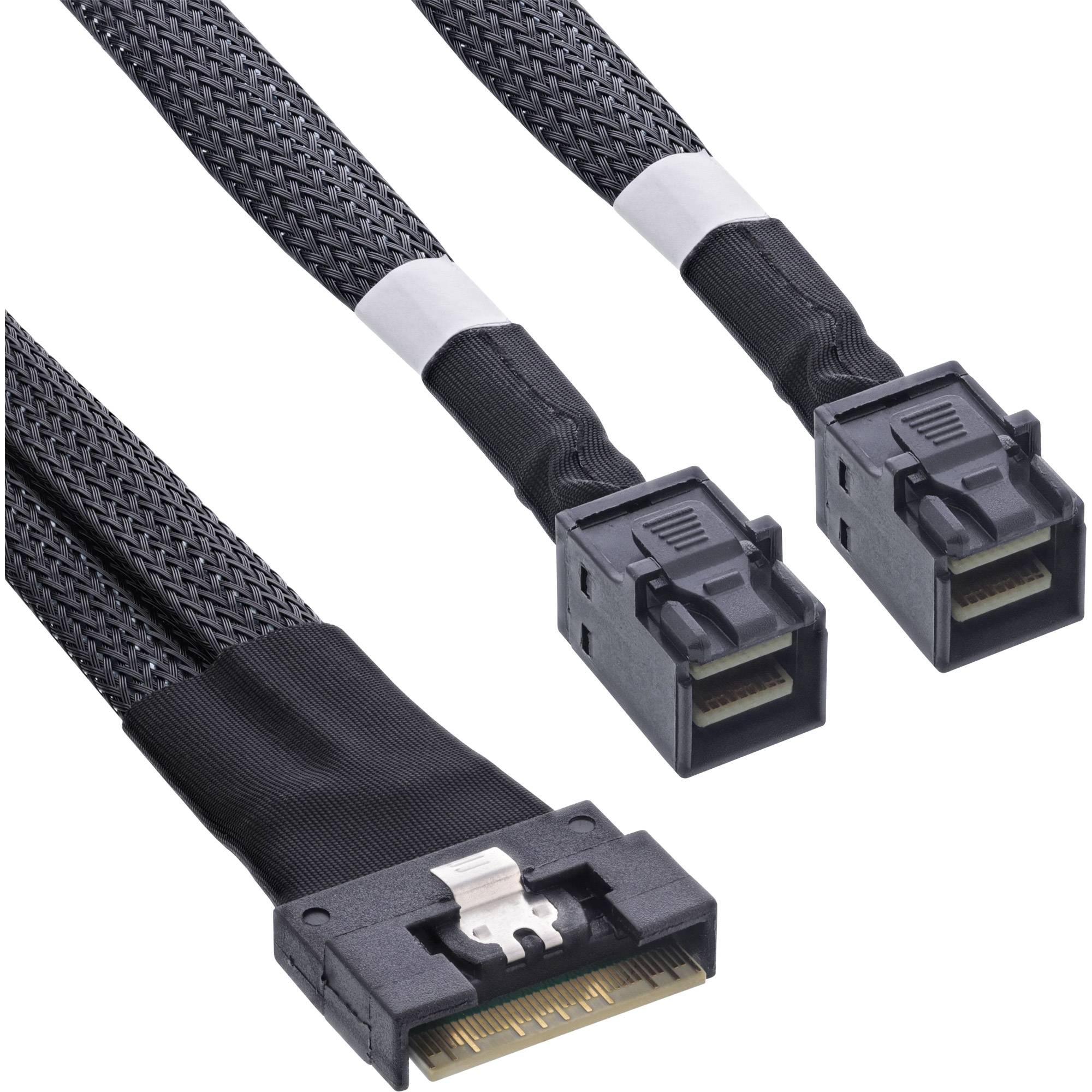 InLine® Slim SAS Kabel, SFF-8654 8i zu 2x SFF-8643, 0,5m-0
