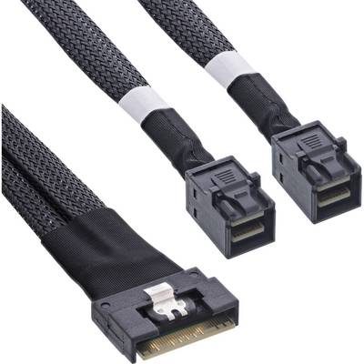 InLine® Slim SAS Kabel, SFF-8654 8i zu 2x SFF-8643, 0,5m-0