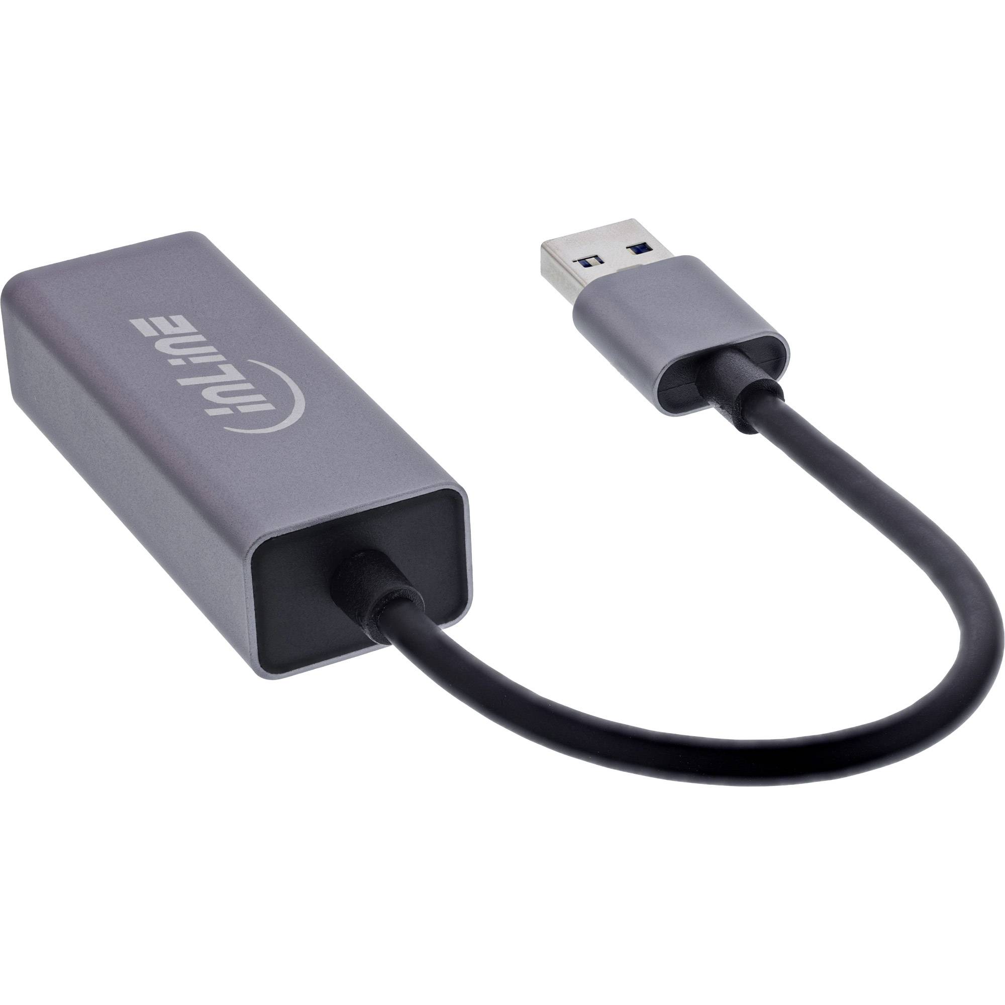 InLine USB 3.2 Netzwerkadapter Kabel USB-A zu RJ45 Gigabit Netzwerk Strom/Netzteil 0,15 m-1