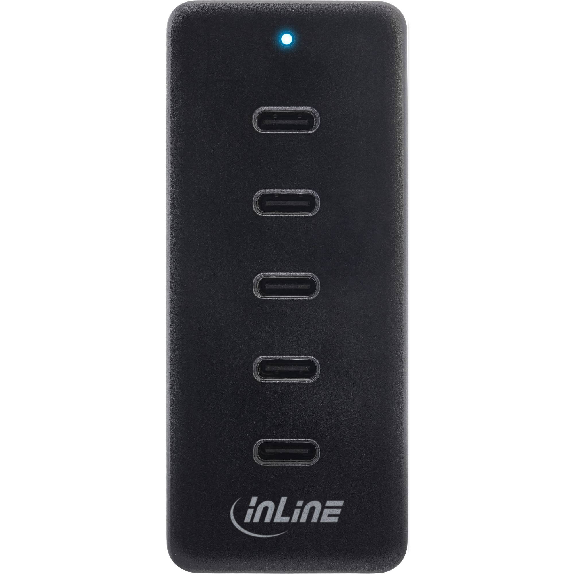 InLine® 5-Port USB-C PowerHub, Ladegerät-Erweiterung, 100W, schwarz-1
