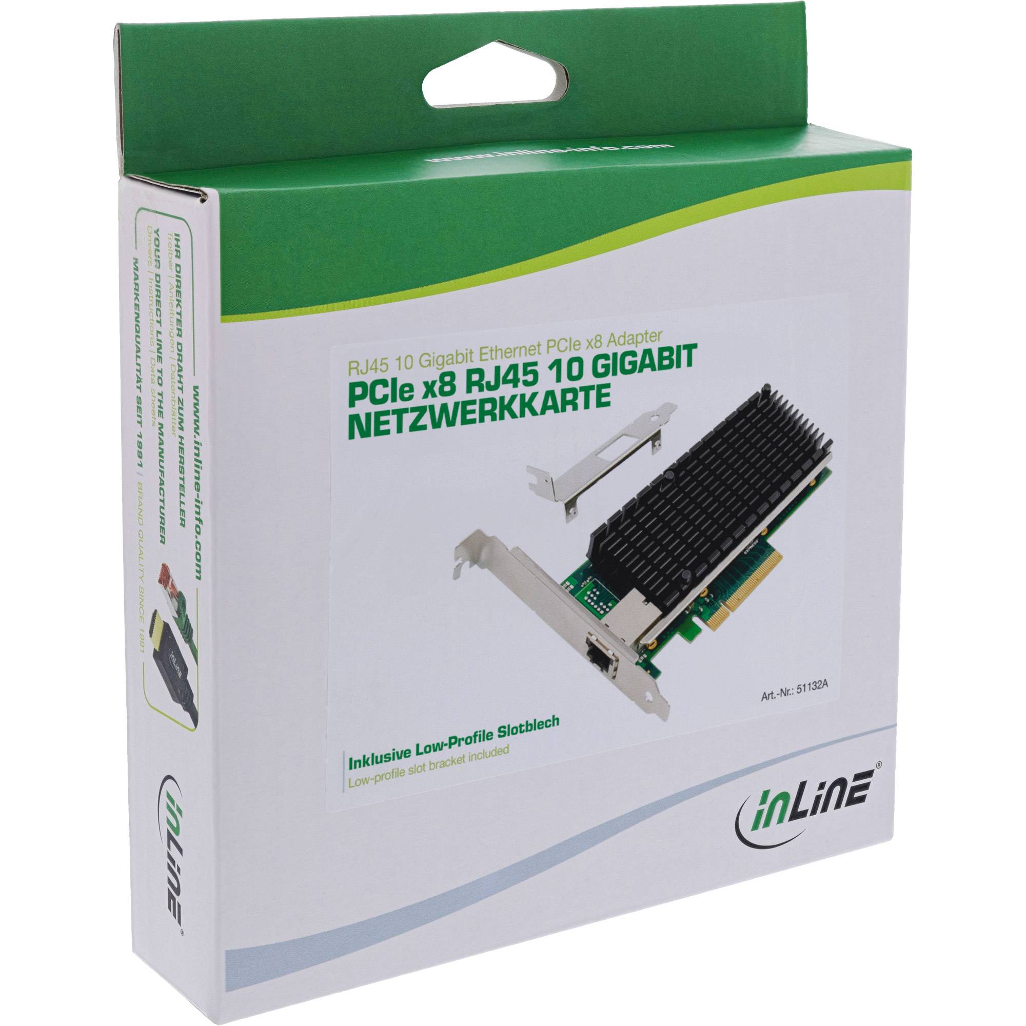InLine® 10-Gigabit Netzwerkkarte, 1x RJ45 10Gb/s, PCIe x8-4