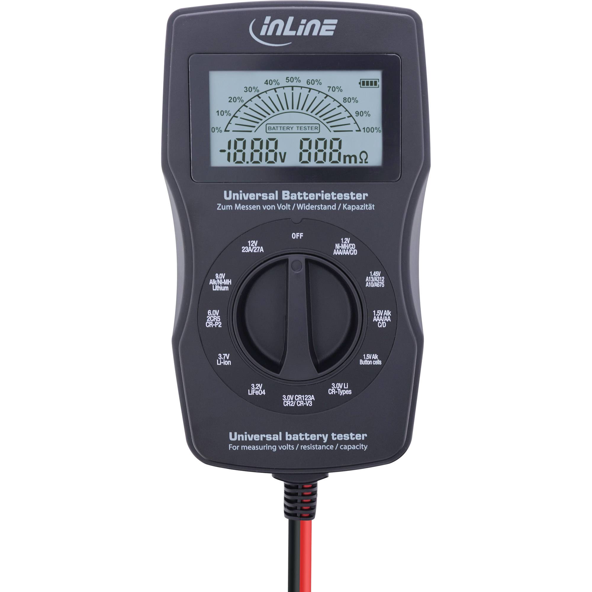 InLine® Multifunktions-Batterietester, Messgerät mit LCD-Anzeige Installation / Reinigung Test- /-1