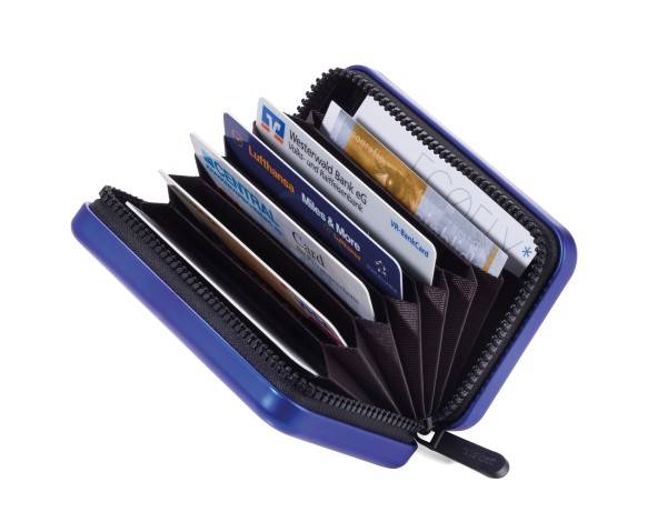 Troika CCC04-BL, Hülle, Blau, Aluminium, Polyester, 9 Taschen, 20 Karten, 80 g-1