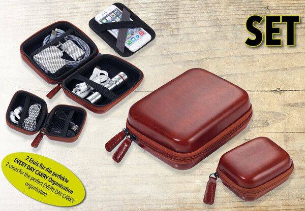 Troika ONPACK, Kunstleder, Samt, Braun, 2 Taschen, Reißverschluss, 130 mm, 160 mm-4