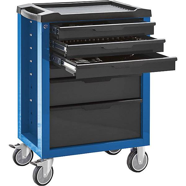 Werkzeugwagen mit 6 Schubladen HxBxT 977 x 708 x 459 mm enzianblau/schwarz. Simon Evers & CO. GmbH 82763649-0