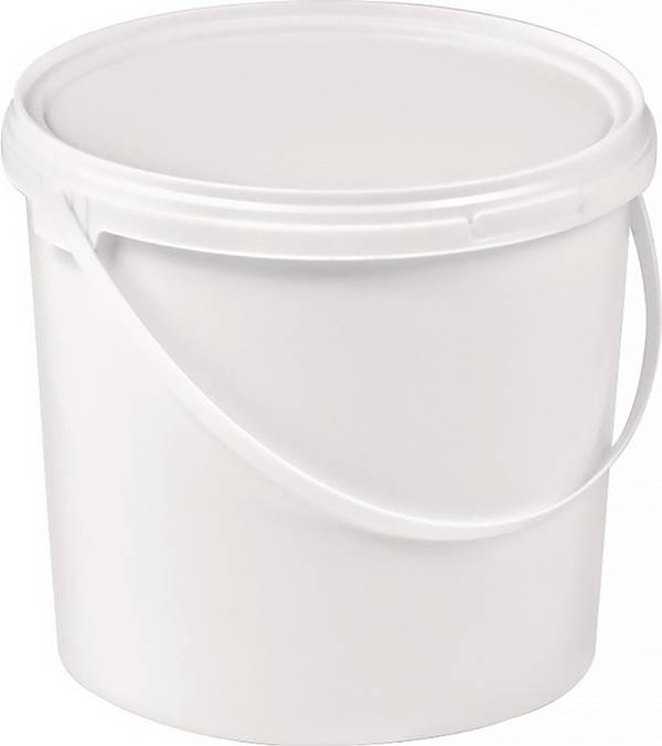 Eimer 5l PP weiß Bügelgr.u.Stülpdeckel D.225mm H.188mm