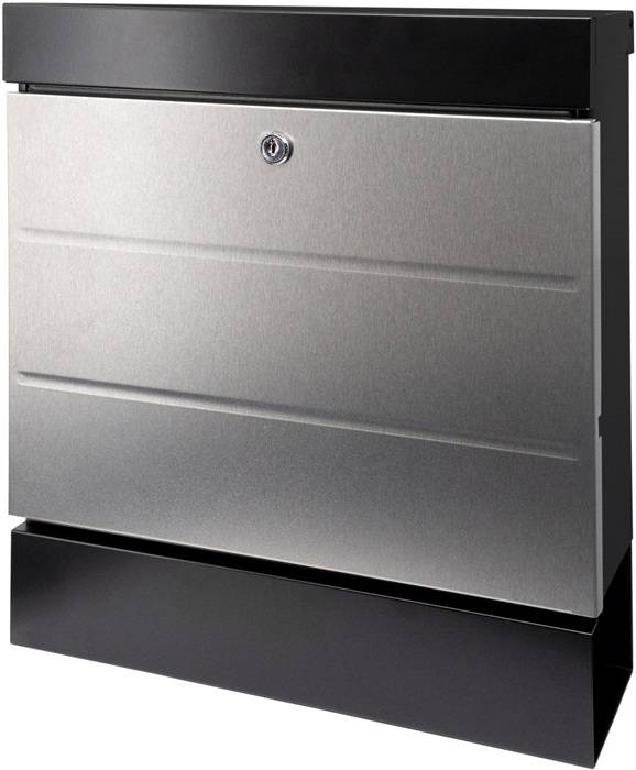 Briefkastenset NewYork 6850 B+S H.405mm B.364mm T.110mm schwarz/Edelstahl VA-3