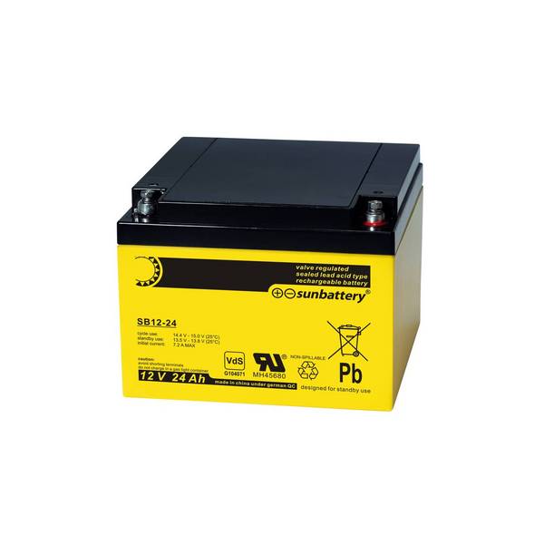 SUN Battery SB12-24i SB12-24V0 AGM Akku Pb 12V 24Ah VDS passend für EVH12240, MP24-12, LC-P1224APG