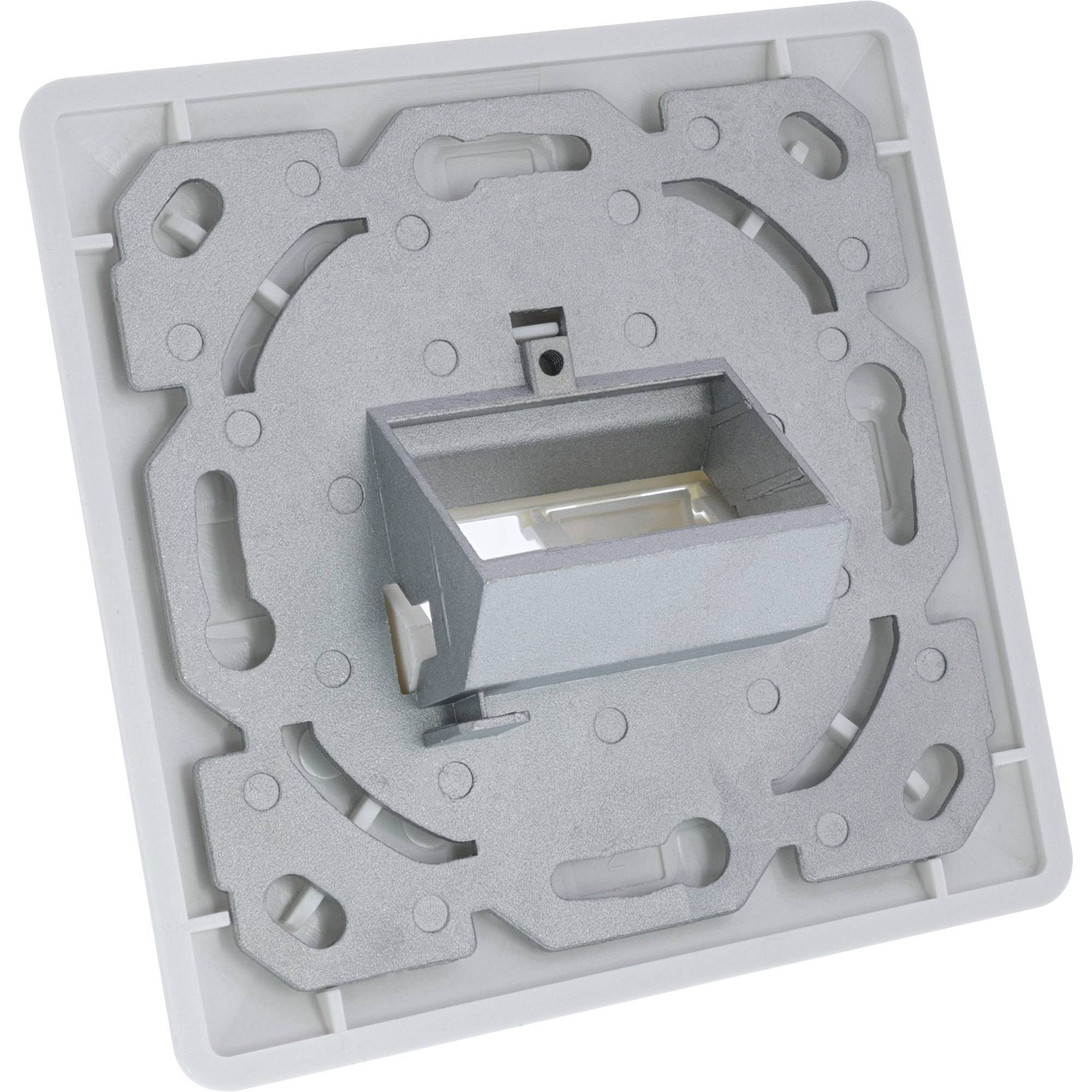 InLine® Rahmenset für 2x RJ45 Bu/LSA Einsatz, Keystone SNAP-In, weiß RAL9010-1