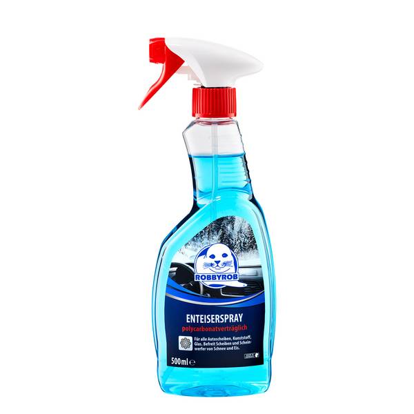 RobbyRob Enteiserspray, 500 ml Sprühflasche (Pumpzerstäuber) Scheiben-Enteiser-Spray für klare Sicht der