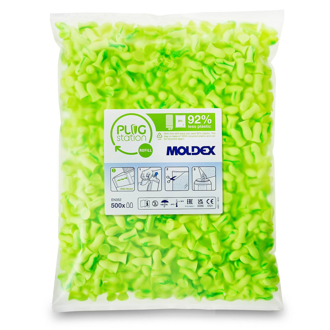 Moldex Contours® Schaumstoffstöpsel REFILL PACK 500 Paar, SNR 35 dB, EN 352-2-0