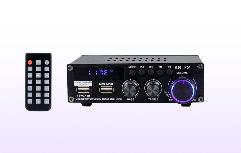Blitzwolf - AS-22 - Audioverstärker Blitzwolf AS-22, 45 W, Bluetooth 5.0, USB + Fernbedienung (schwarz)-4