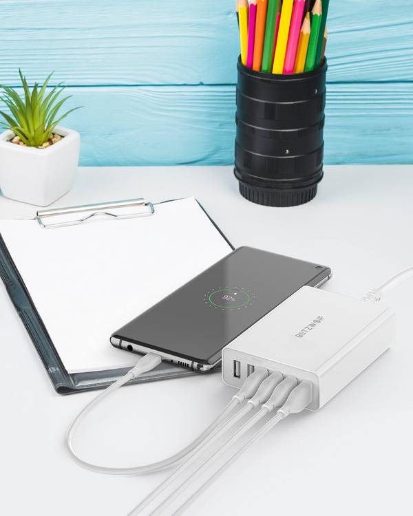 Ladegerät 6x USB Blitzwolf BW-S15, QC 3.0, 60 W (weiß)
