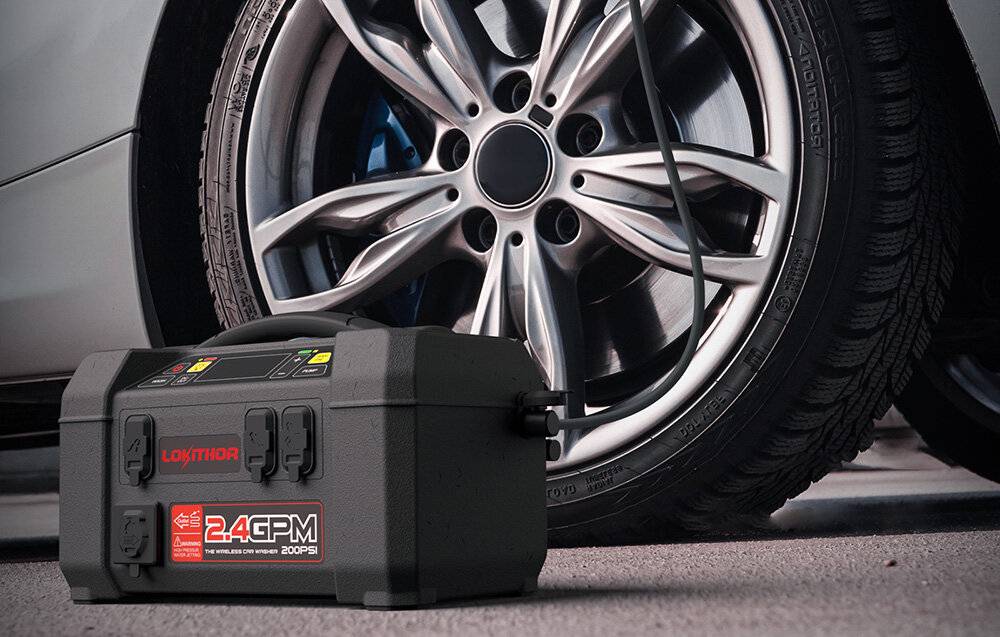 Lokithor AW401 Jump Starter / Booster 2500A + Powerbank 20000mAh Kompressor Blitzlicht Power Wash-4
