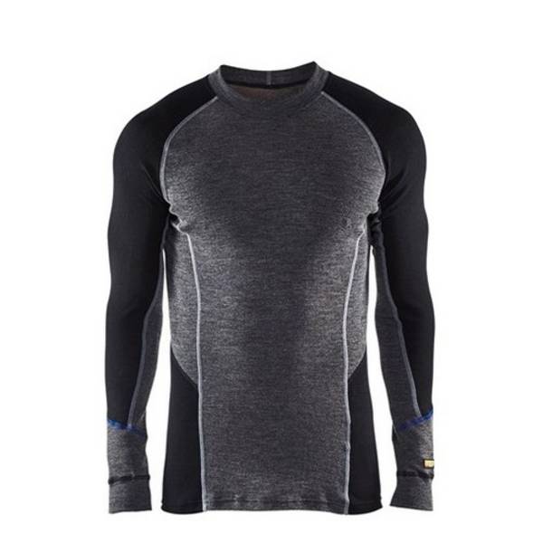 489717329699S Blakläder Unterhemd warm Merinowolle grau/schwarz S